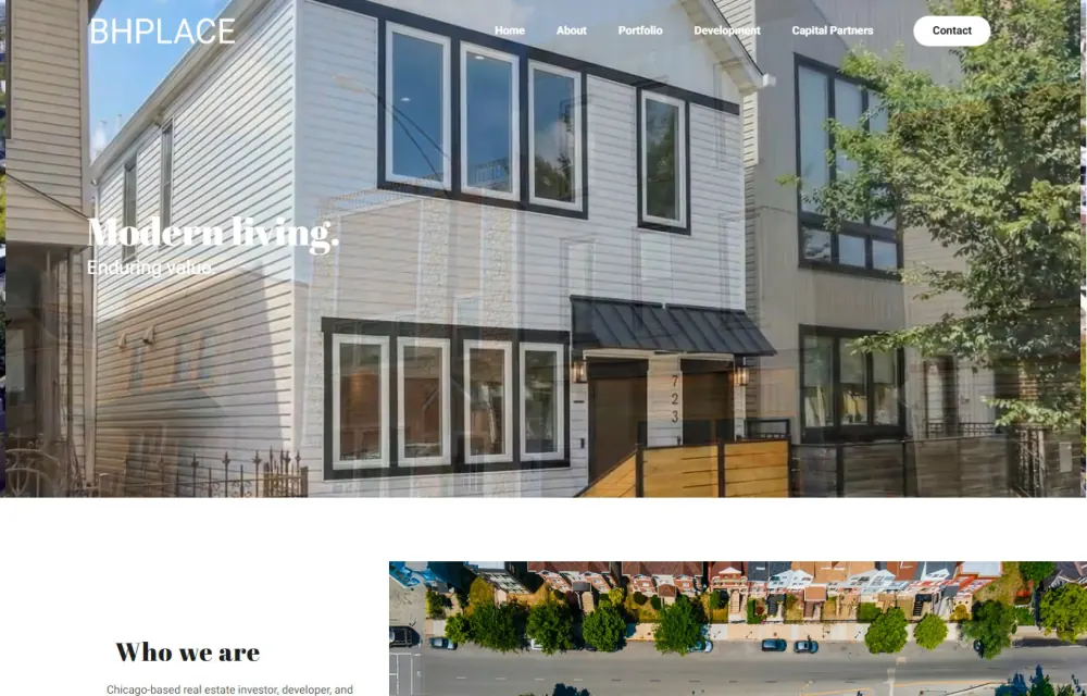 Website design preview for BH Place