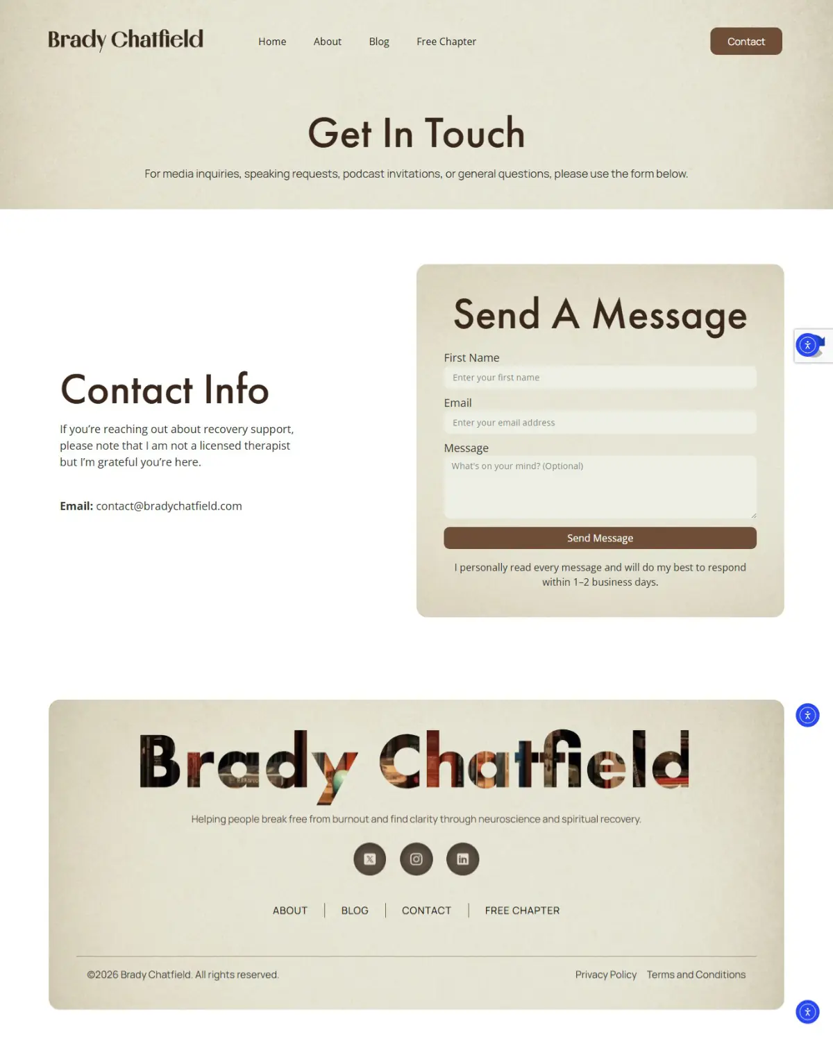 Brady Chatfield — Contact Page