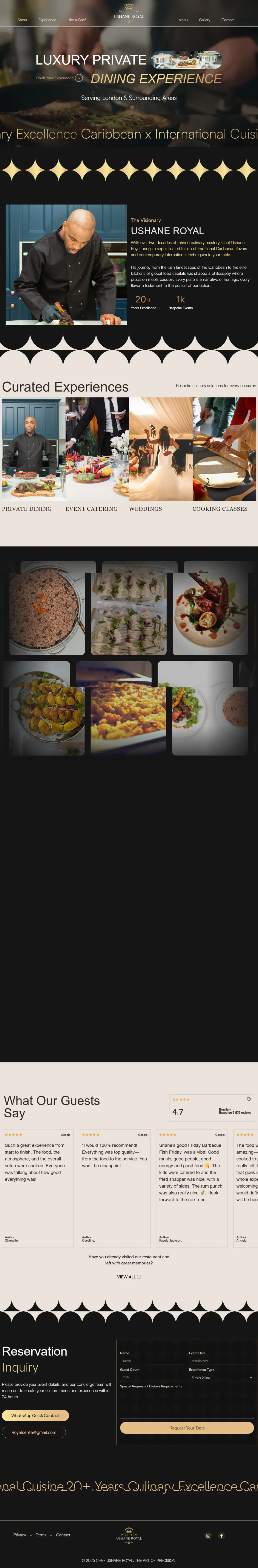 Chef Ushan Royal — Home Page