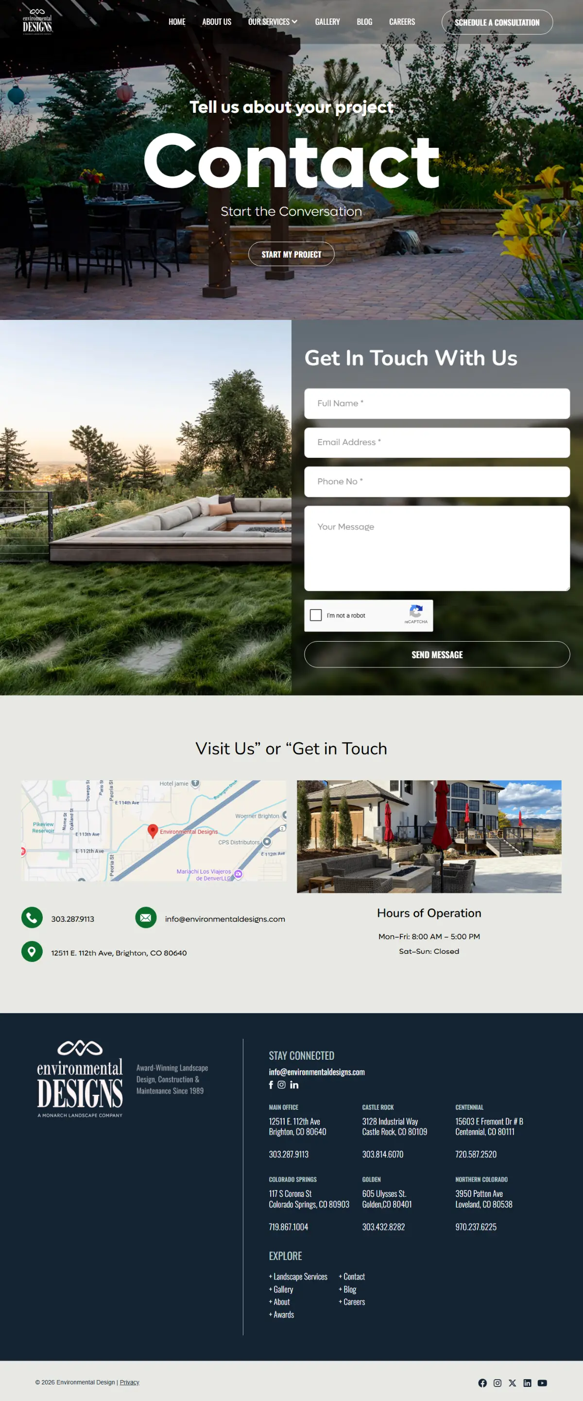 Environmental Designs — Contact Page
