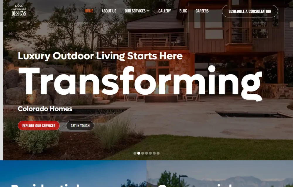 Website design preview for Environmental Designs