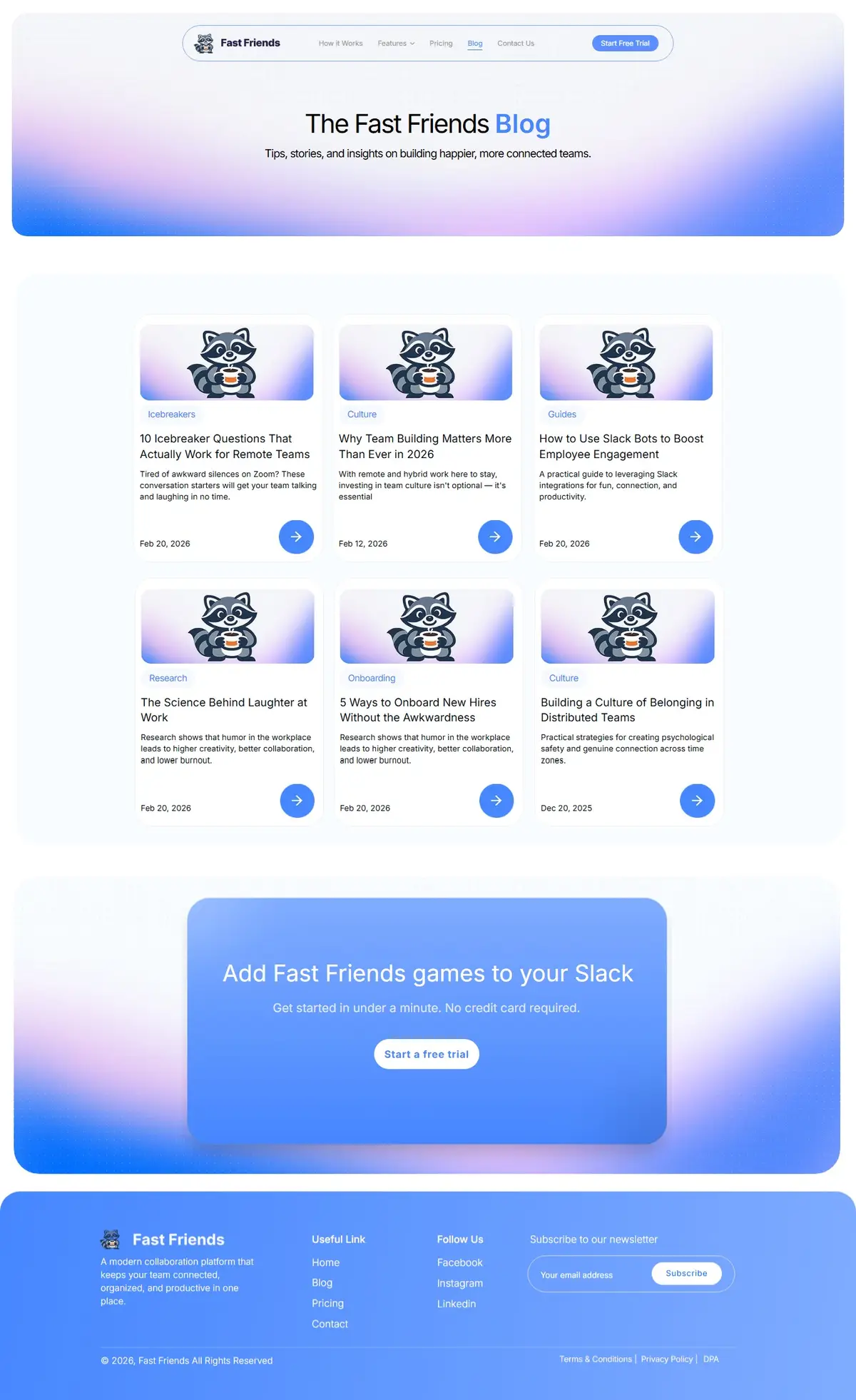 Fast Friend — Blog Page
