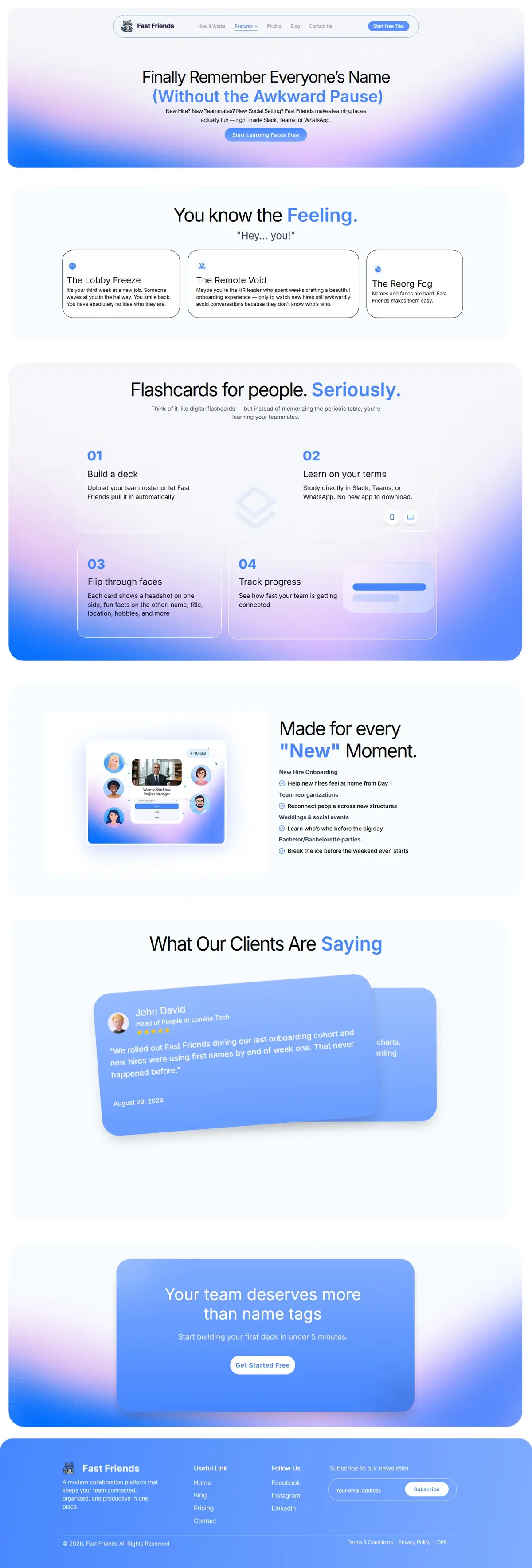 Fast Friend — Futures Page (Names to Faces)