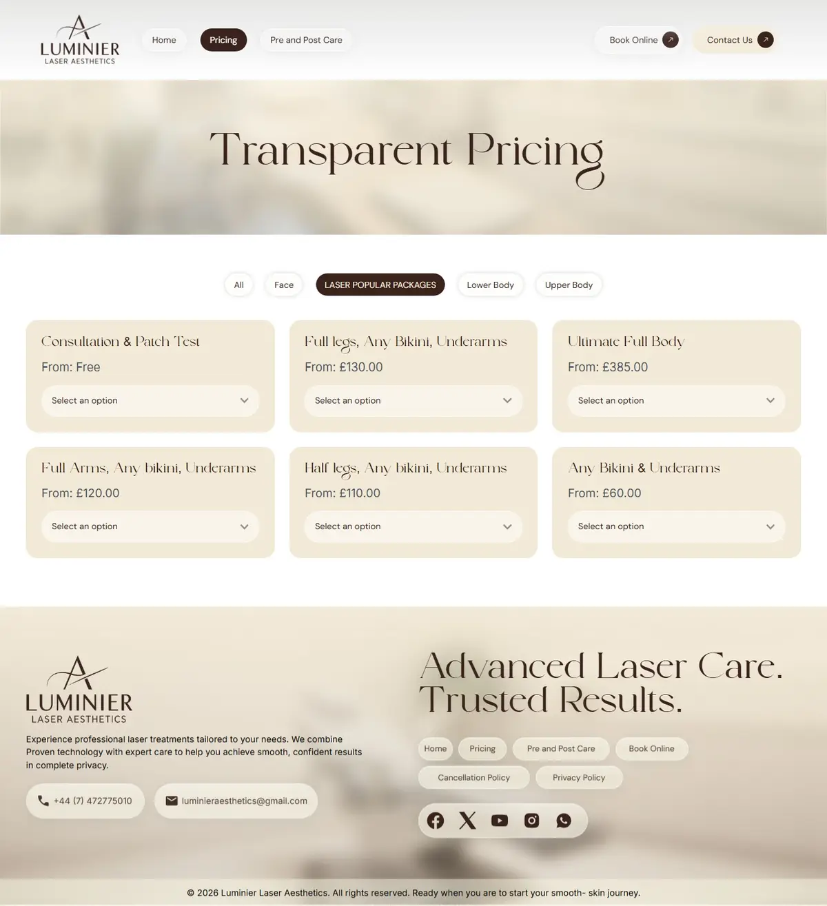 Luminier — Pricing Page