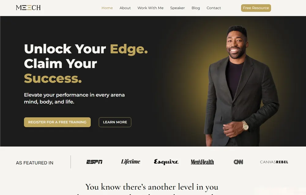 Website design preview for Meech Robinson