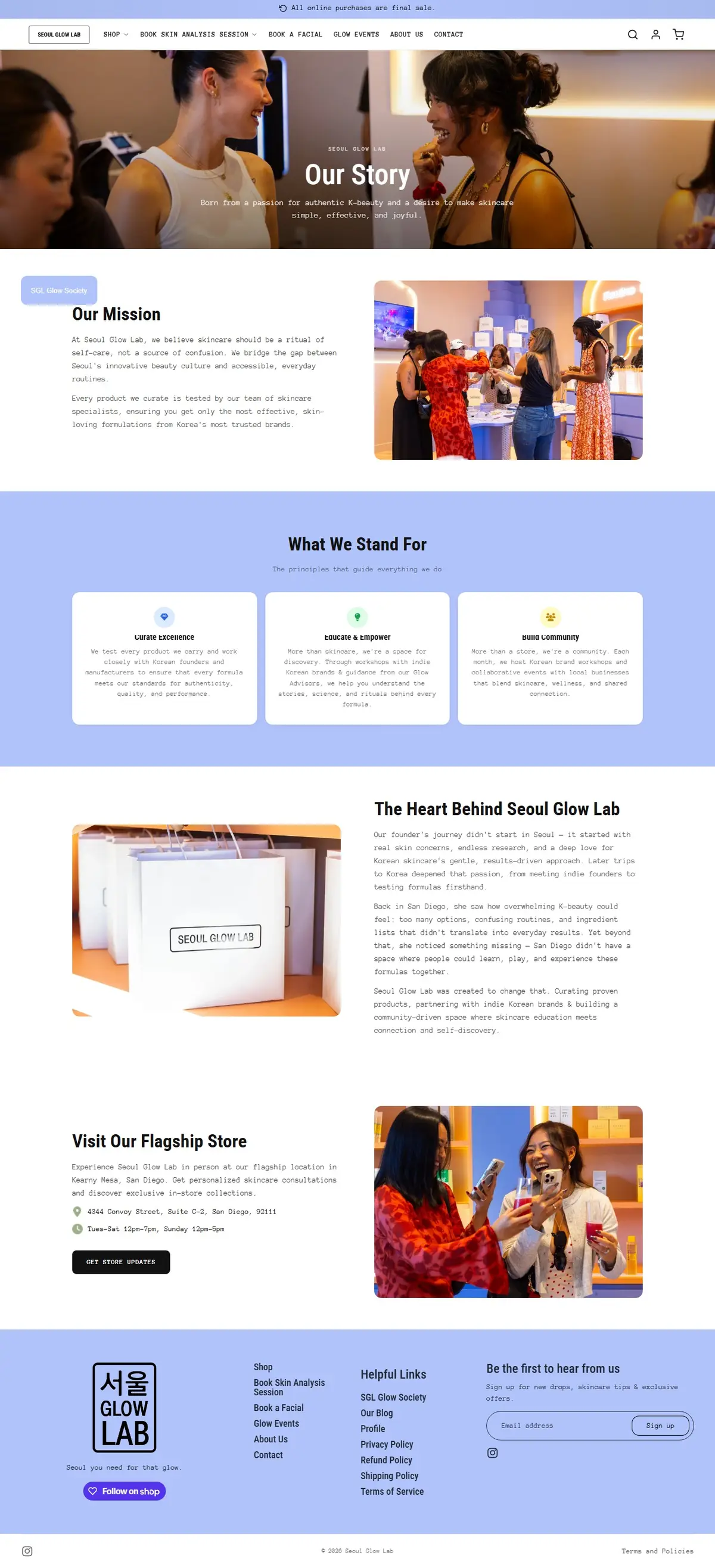 Seoul Glow Lab — About Us Page