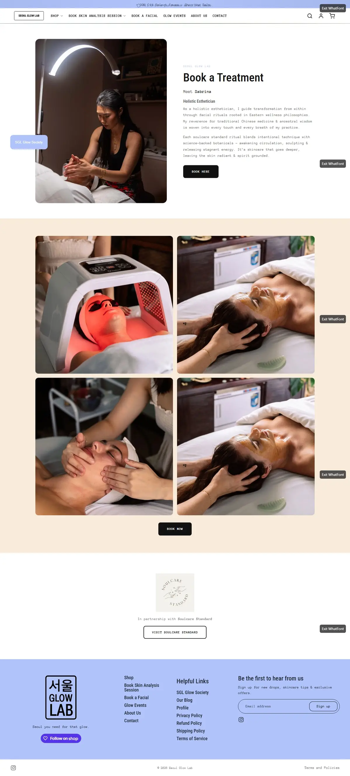 Seoul Glow Lab — Book a Treatment Page