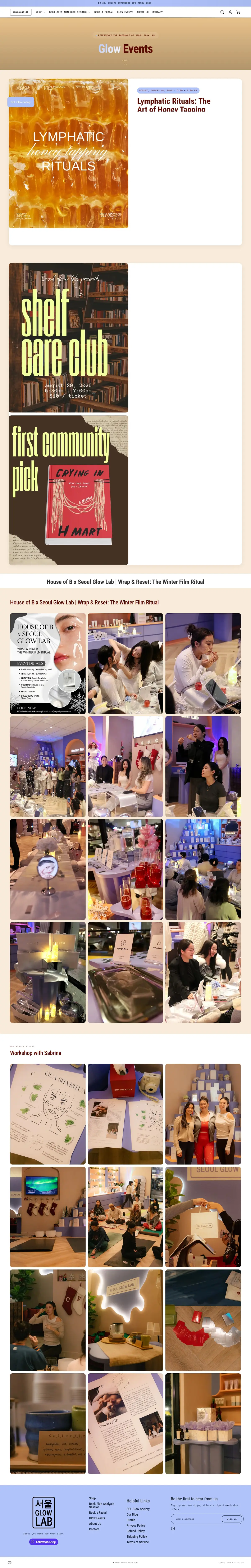 Seoul Glow Lab — Glow Events Page