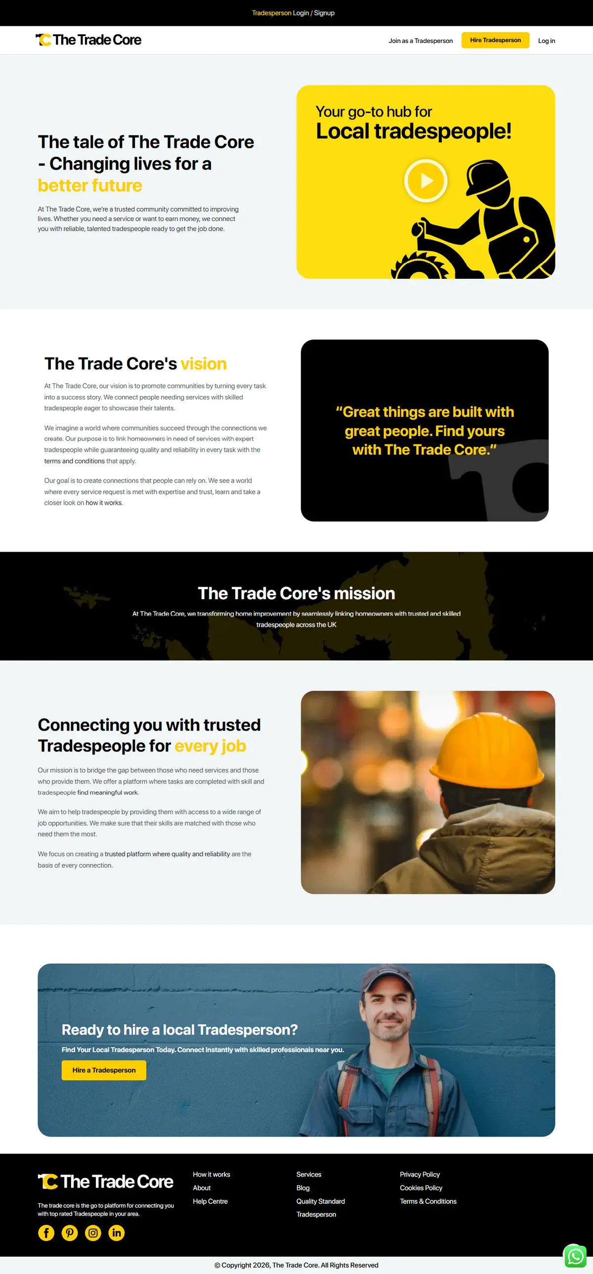 The Trade Core — About Us Page