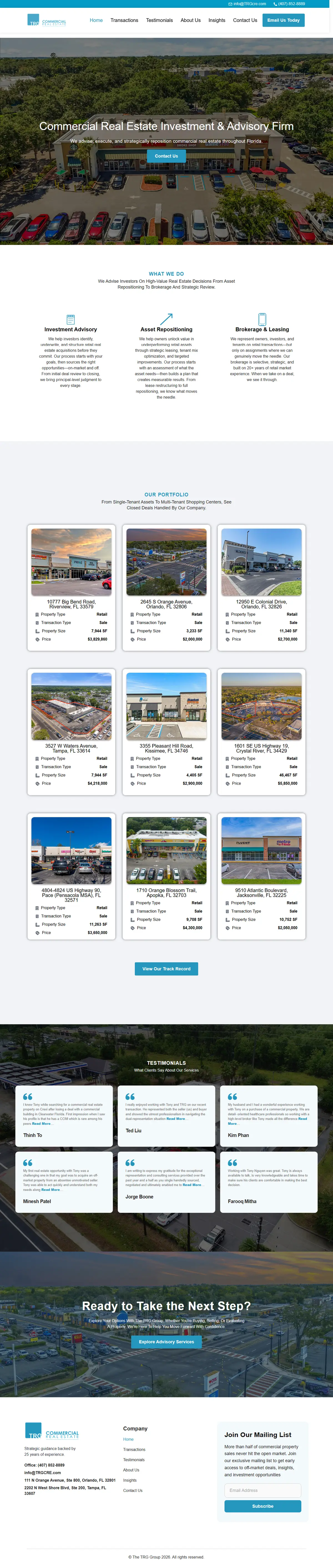 TRG CRE — Home Page