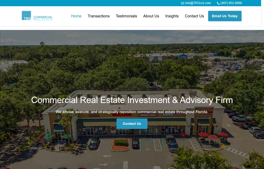 Website design preview for TRG CRE
