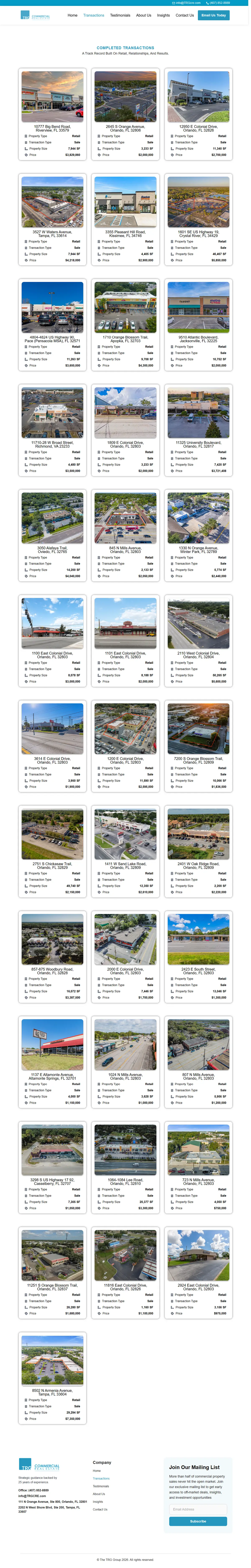 TRG CRE — Transactions Page