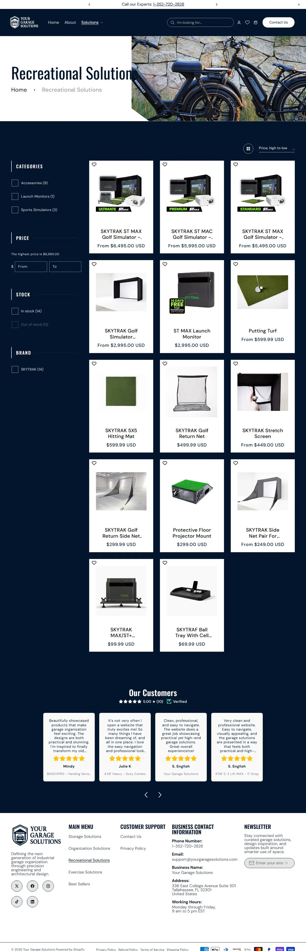 Your Garage Solutions — Recreational Solutions Page